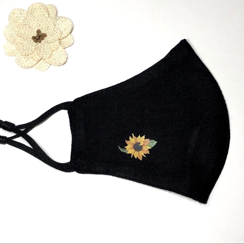 100% Linen Face Mask With Print